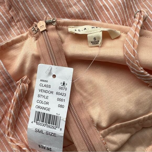 LA Hearts PEACHY Orange White Stripe Cutout Mini Dress Sz S new with tag🏷 - Picture 5 of 12